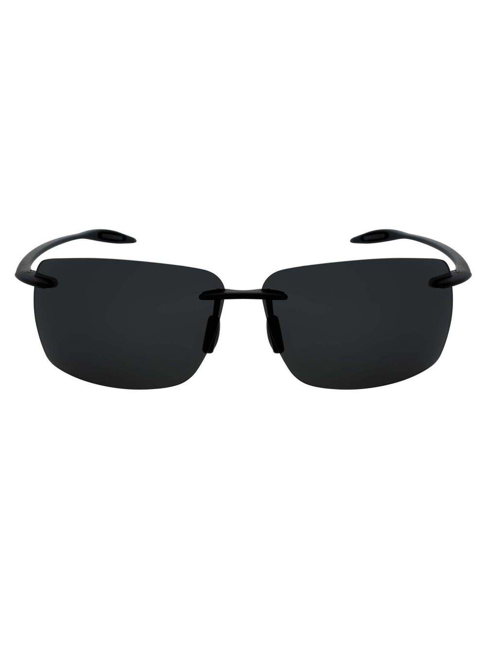 MAUI - Rimless TR90 Thin Sports Wrap Sunglasses Matte Black Smoke Polarized